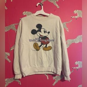 Walt Disney World Mickey White Sweatshirt Size Small